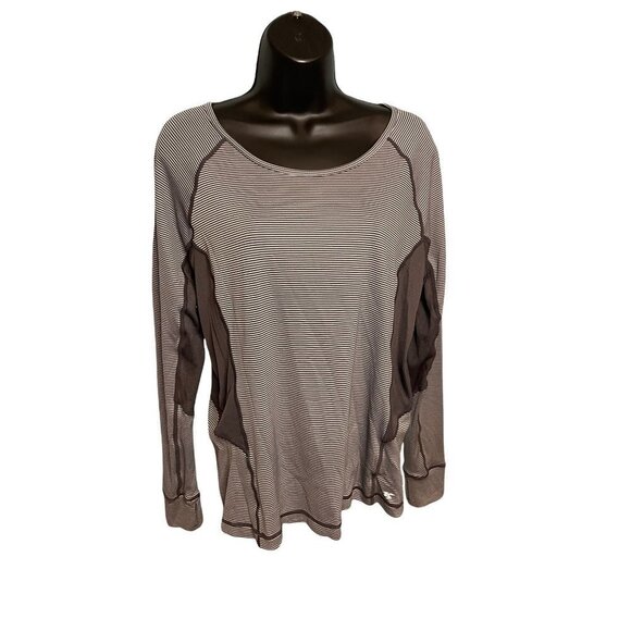 GSX Long Sleeve Performance Top with Cut Outs Gray and White Sz L - Picture 1 of 10